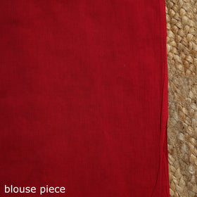 Red - mul cotton hand batik saree 03 - handcrafted