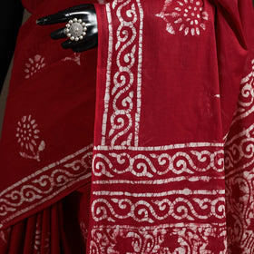 Mul cotton hand batik saree 06 - handcrafted