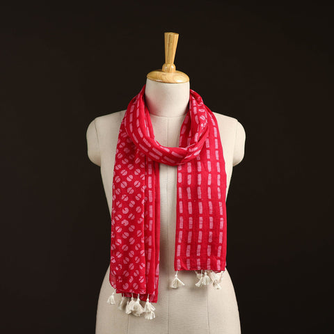 Mul cotton kutch hand batik stole with tassels 17