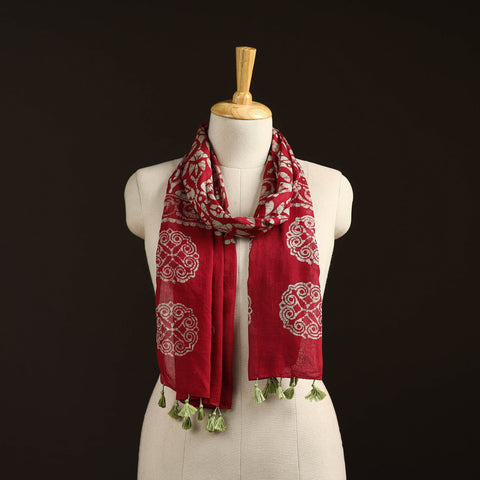 Mul cotton kutch hand batik stole with tassels 23