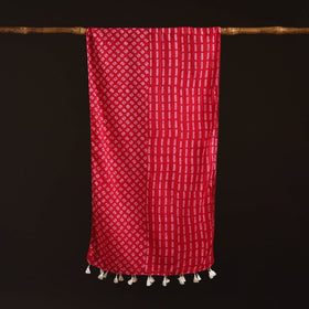 Mul cotton kutch hand batik stole with tassels 17