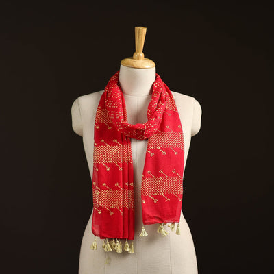 Mul cotton kutch hand batik stole with tassels 22