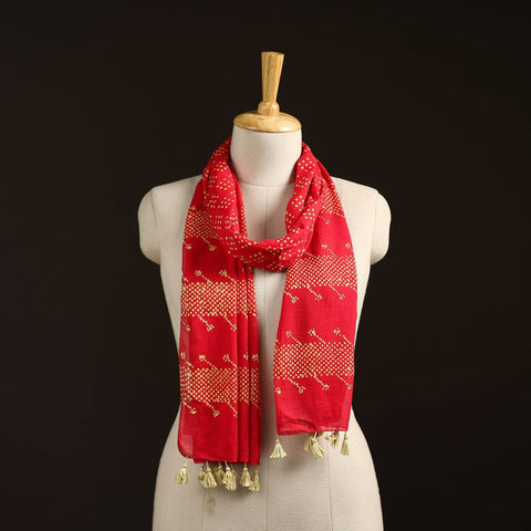 Mul cotton kutch hand batik stole with tassels 22