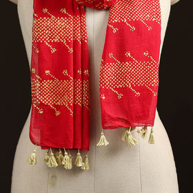 Mul cotton kutch hand batik stole with tassels 22