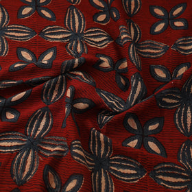Red Block Print Mul Cotton Natural Dyed Ajrakh Fabric