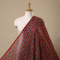 Red Block Print Mul Cotton Natural Dyed Ajrakh Fabric