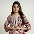 Buy Block Print Mul Cotton Straight Bagh Kurta For Women