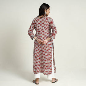 Buy Block Print Mul Cotton Straight Bagh Kurta For Women