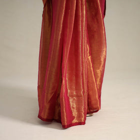 Mul Tissue Zari Red Bengal Saree with Embroidered Blouse 