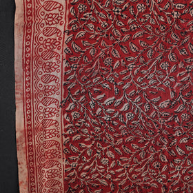 Red Mulberry Silk Bagh Print Fabric