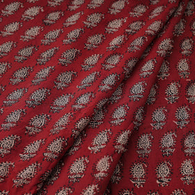  Red Mulberry Silk Bagh Print Fabric