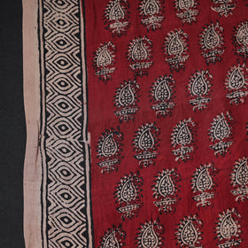  Red Mulberry Silk Bagh Print Fabric