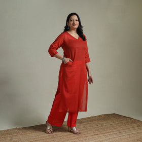 Mulmalai cotton plain dyed straight kurta 06 - handcrafted
