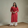 Mulmalai cotton plain dyed straight kurta 05 - handcrafted