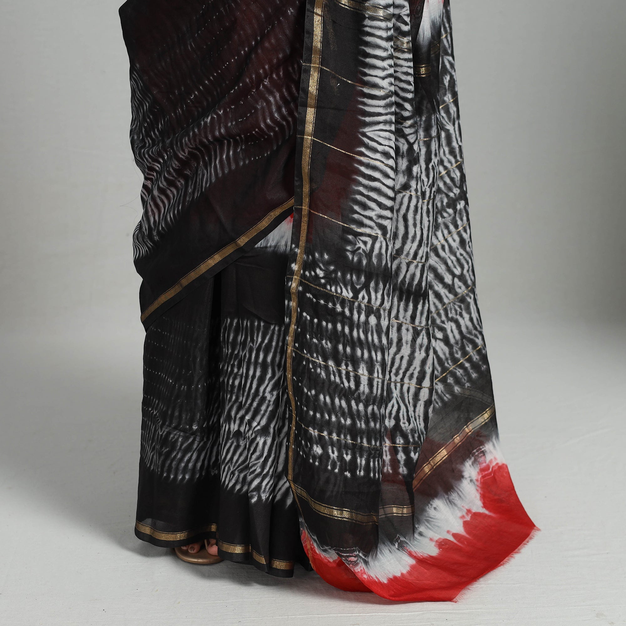 Multicolor Elegant Tie & Dye Shibori Silk Saree 