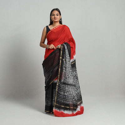 Multicolor Elegant Tie & Dye Shibori Silk Saree 