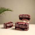  Red Multipurpose Handmade Toiletry Bags (Set of 3) 