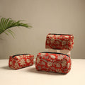  Red Multipurpose Handmade Toiletry Bags (Set of 3)