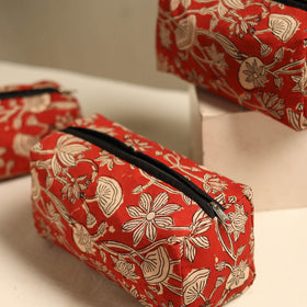  Red Multipurpose Handmade Toiletry Bags (Set of 3)