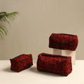  Red Multipurpose Handmade Toiletry Bags (Set of 3)