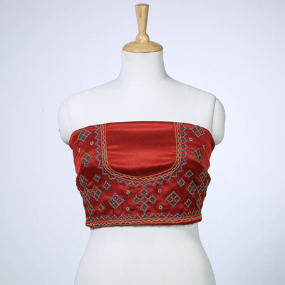 Buy Kutch Mirror Work Mashru Silk Blouse Piece 