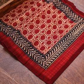 Red Natural Bamboo Bagh Block Printed Dining Table Runner