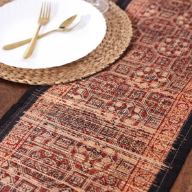 Red Natural Bamboo Bagh Block Printed Dining Table Runner