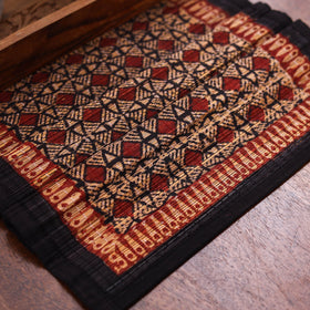 Red Natural Bamboo Bagh Block Printed Dining Table Runner