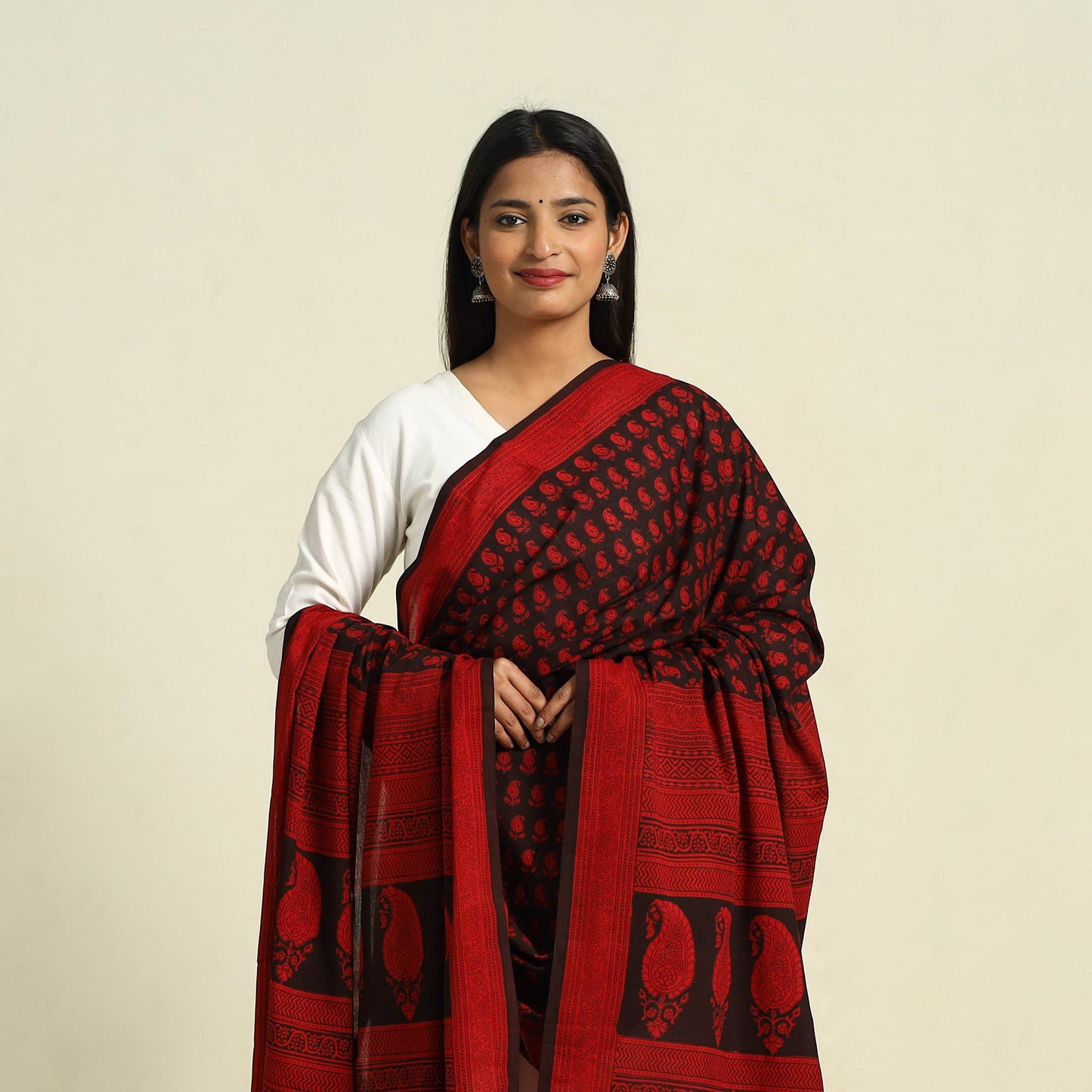 Buy Natural Dye Mul Cotton Bagh Print Dupatta