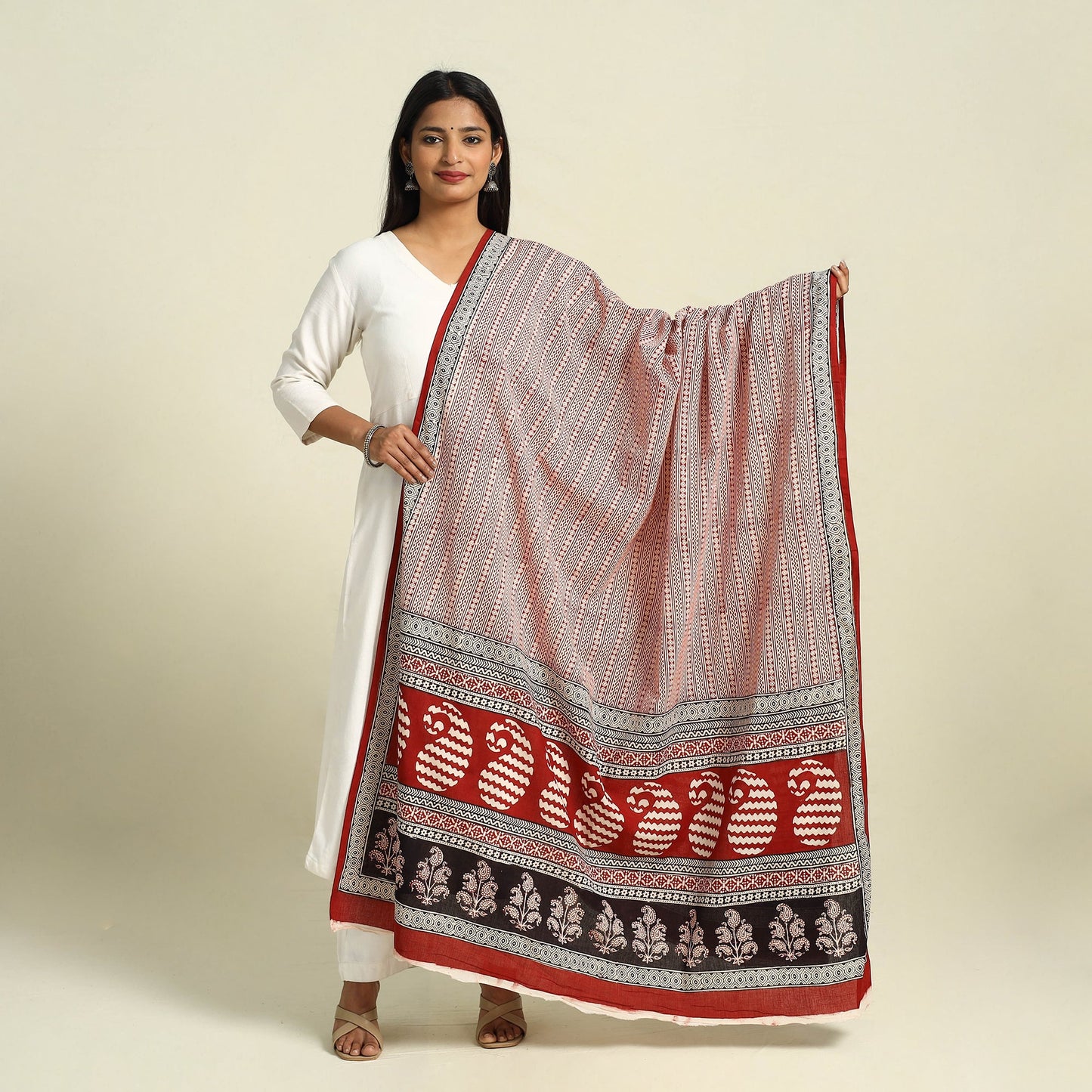 Buy Natural Dye Mul Cotton Bagh Print Dupatta