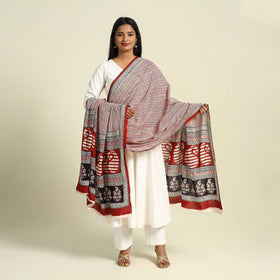 Buy Natural Dye Mul Cotton Bagh Print Dupatta