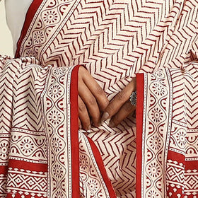 Buy Red Natural Dye Mul Cotton Bagh Print Dupatta