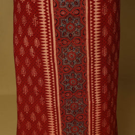 Red - natural dyed 3pc unstitched dress material 01