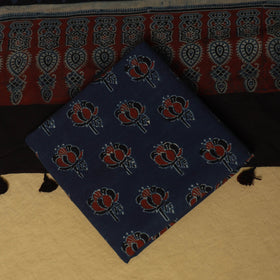 Red - natural dyed 3pc unstitched dress material 02