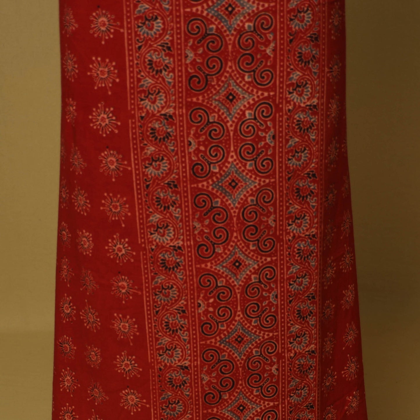 Red - natural dyed 3pc unstitched dress material 03