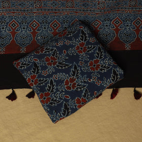 Red - natural dyed 3pc unstitched dress material 03