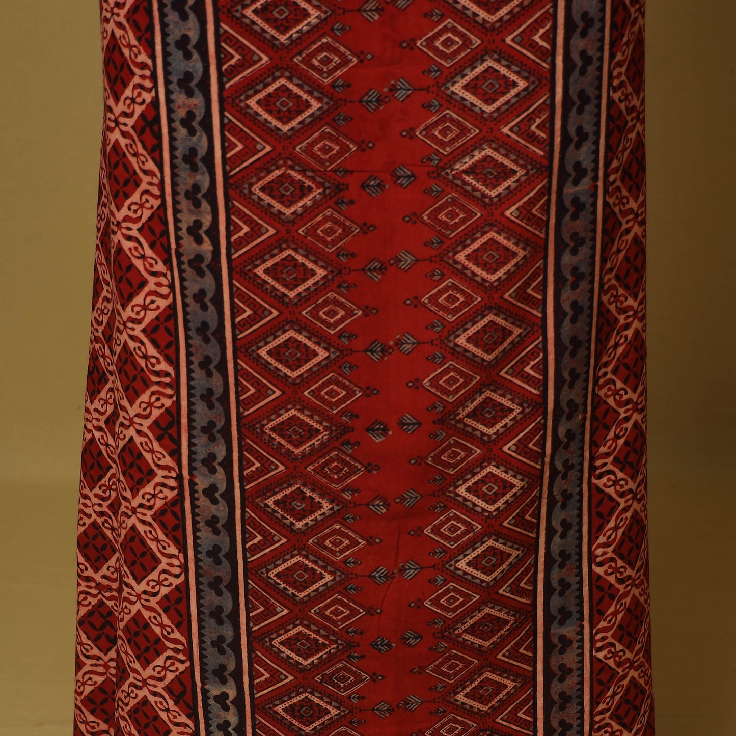 Red - natural dyed 3pc unstitched dress material 04