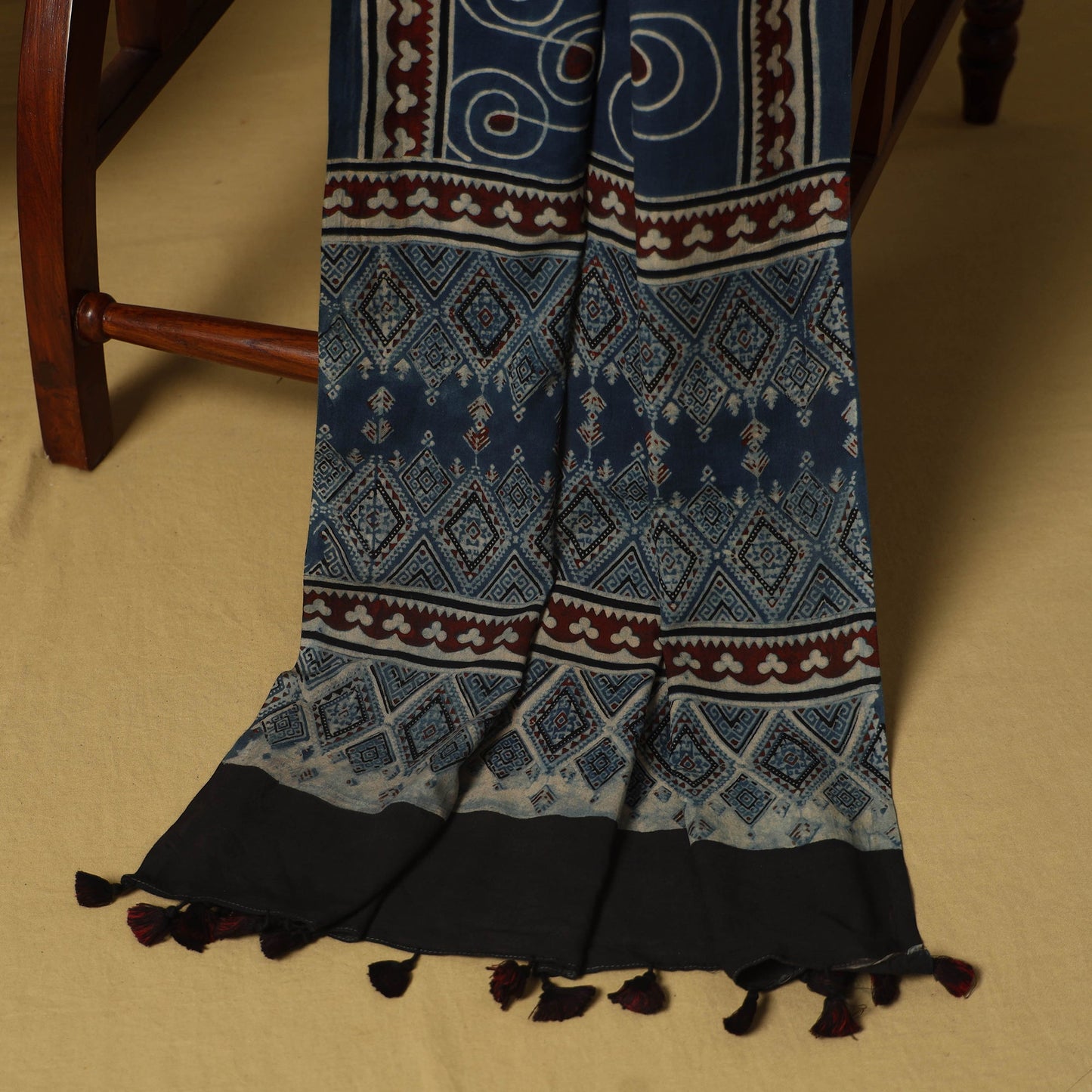 Red - natural dyed 3pc unstitched dress material 04