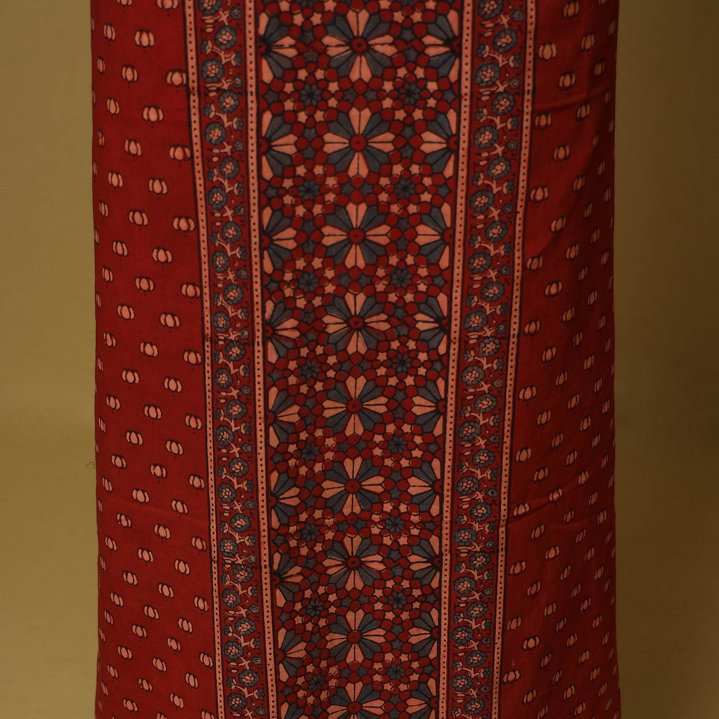 Red - natural dyed 3pc unstitched dress material 04