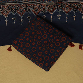 Red - natural dyed 3pc unstitched dress material 04