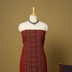 Red - natural dyed 3pc unstitched dress material 04
