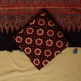 Red - natural dyed 3pc unstitched dress material 06