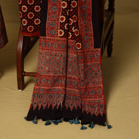 Red - natural dyed 3pc unstitched dress material 06