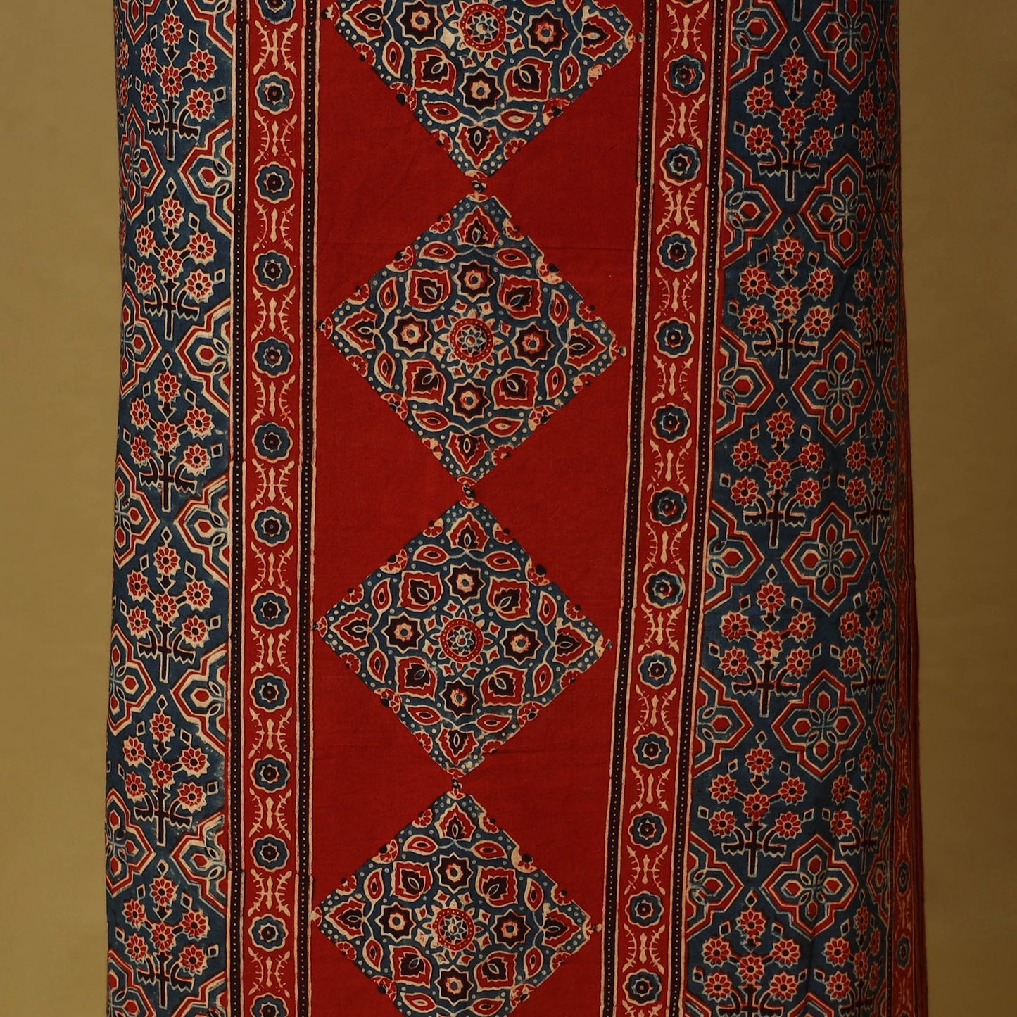 Red - natural dyed 3pc unstitched dress material 13