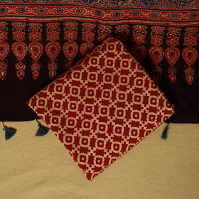 Red - natural dyed 3pc unstitched dress material 13