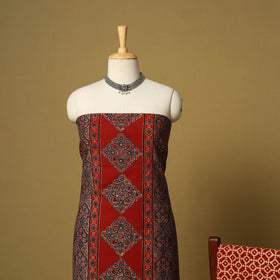 Red - natural dyed 3pc unstitched dress material 13