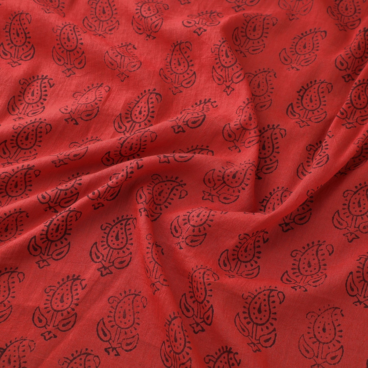Red - Authentic Bagh Print Fabric from Madhya Pradesh 02