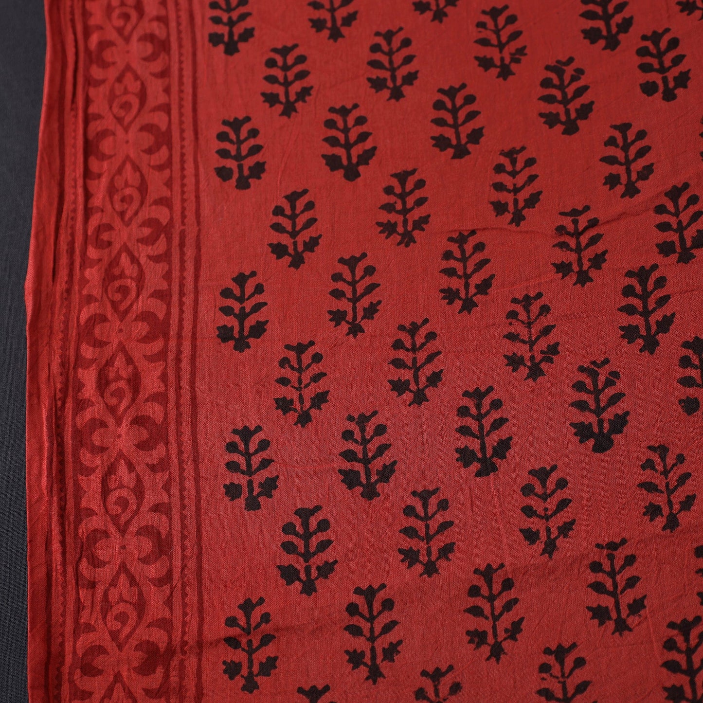 Red - Authentic Bagh Print Fabric from Madhya Pradesh 04