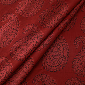 Red Authentic Bagh Print Fabric from Madhya Pradesh