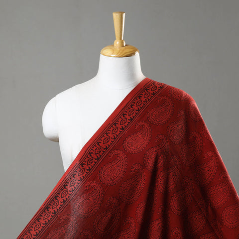 Red Authentic Bagh Print Fabric from Madhya Pradesh